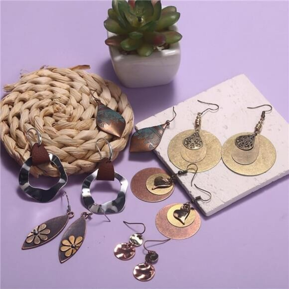 10 Pairs Boho Dangle Earrings Set for Women Vintage Teardrop Geometric Jewelry - Picture 3 of 7